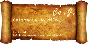 Csizmadia Jolán névjegykártya