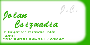 jolan csizmadia business card